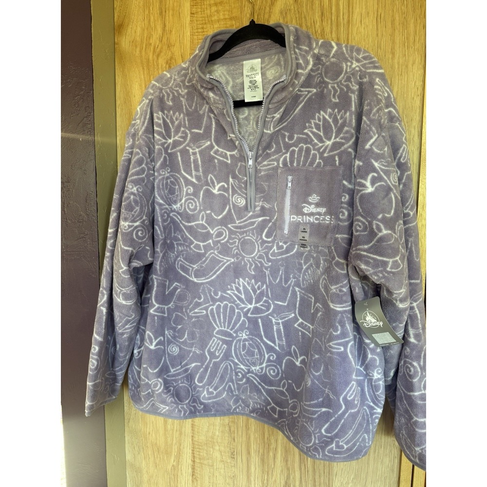 Disney Store Exclusive Princess 1/4 Zip Fleece Pullover Purple Adult XL NWT